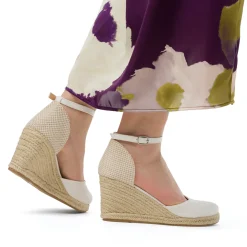 Sandali Zeppe bianchi off white da Donna in tessuto Lora Ferres