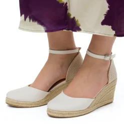 Sandali Zeppe bianchi off white da Donna in tessuto Lora Ferres