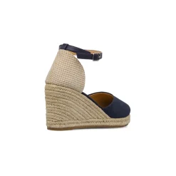 Sandali Zeppe 8,5 cm Blu da Donna in tessuto con cinturino Lora Ferres