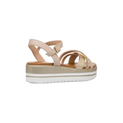Sandali Zeppe Comfort Beige da Donna con strass P Soft