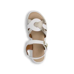 Sandali Zeppe Comfort Bianchi da Donna con inserto argentato P Soft