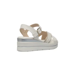 Sandali Zeppe comfort bianchi da Donna con dettaglio intrecciato P Soft