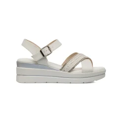 Sandali Zeppe comfort bianchi da Donna con dettaglio intrecciato P Soft