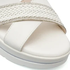 Sandali Zeppe comfort bianchi da Donna con dettaglio intrecciato P Soft