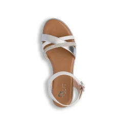 Sandali Zeppe Comfort Bianchi Argento da Donna con zeppa P Soft