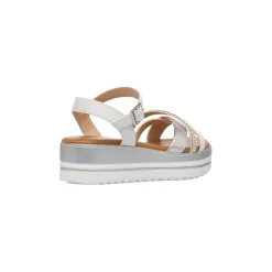 Sandali Zeppe Comfort Bianchi Argento da Donna con zeppa P Soft