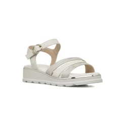 Sandali Zeppe Comfort Bianchi da Donna con cinturino regolabile P Soft