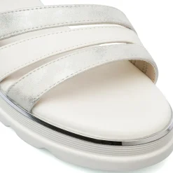 Sandali Zeppe Comfort Bianchi da Donna con cinturino regolabile P Soft