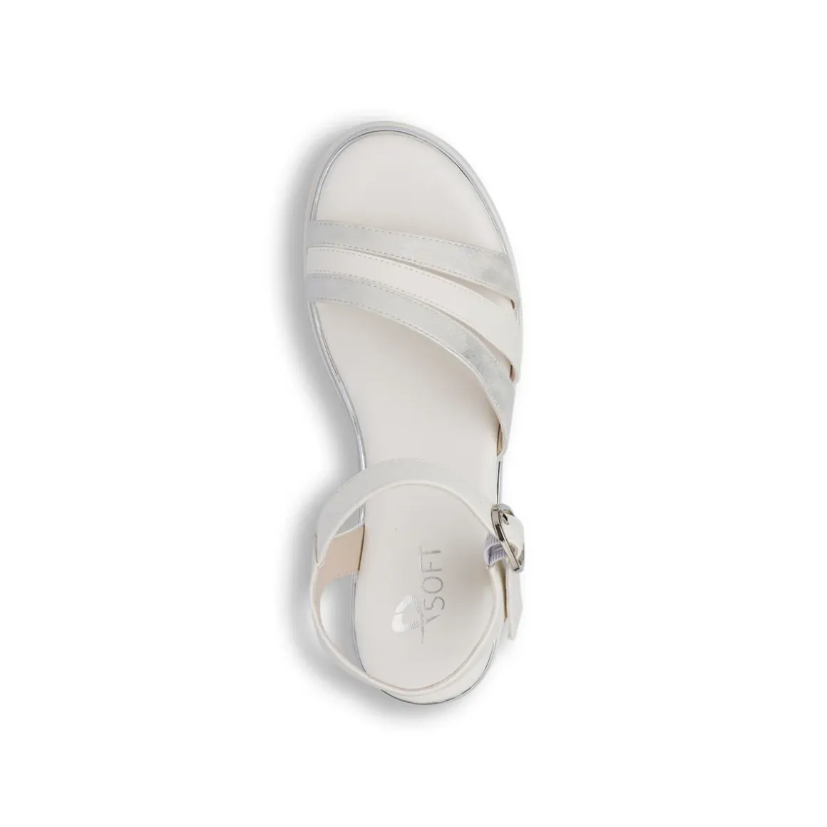 Sandali Zeppe Comfort Bianchi da Donna con cinturino regolabile P Soft