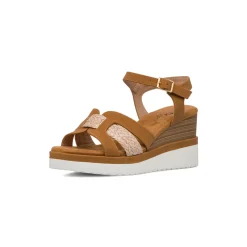 Sandali Zeppe Comfort color Cuoio da Donna con tacco 8 cm P Soft