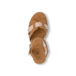 Sandali Zeppe Comfort color Cuoio da Donna con tacco 8 cm P Soft