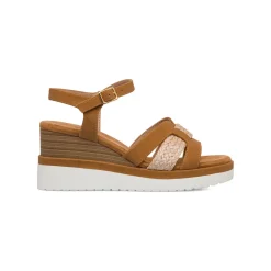 Sandali Zeppe Comfort color Cuoio da Donna con tacco 8 cm P Soft