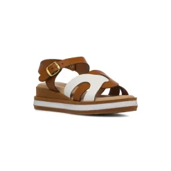 Sandali Zeppe Comfort Cuoio da Donna con motivo incrociato P Soft