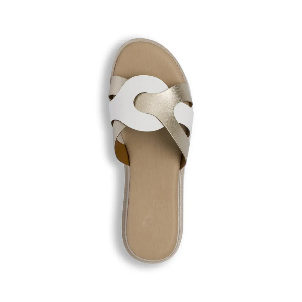 Sandali zeppe comfort da Donna bicolore bianco e oro P Soft