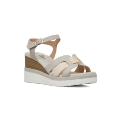 Sandali Zeppe Comfort Grigi da Donna con Plateau e Tacco 7 cm P Soft