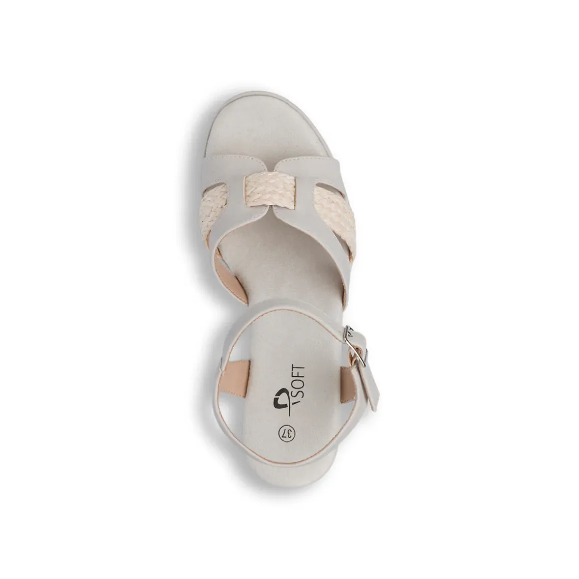 Sandali Zeppe Comfort Grigi da Donna con Plateau e Tacco 7 cm P Soft