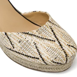 Sandali Zeppe espadrillas nere e beige da Donna Lora Ferres
