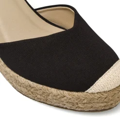 Sandali Zeppe nere da Donna stile espadrillas con lacci Lora Ferres