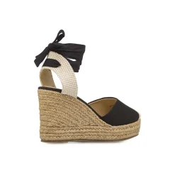 Sandali Zeppe nere da Donna stile espadrillas con lacci Lora Ferres