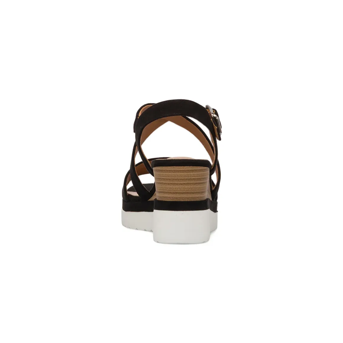 Sandali Zeppe Neri da Donna con Suola comoda e Tacco 7 cm P Soft