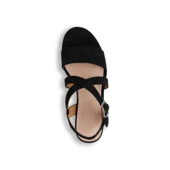 Sandali Zeppe Neri da Donna con Suola comoda e Tacco 7 cm P Soft