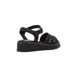 Sandali Zeppe Neri da Donna Comfort con cinturino P Soft