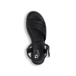 Sandali Zeppe Neri da Donna Comfort con cinturino P Soft