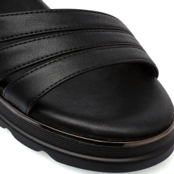 Sandali Zeppe Neri da Donna Comfort con cinturino P Soft