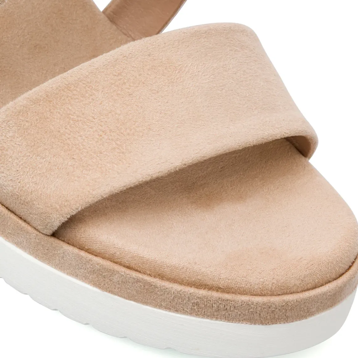 Sandali Zeppe Nude da Donna con tomaia Incrociata e Tacco 7 cm P Soft