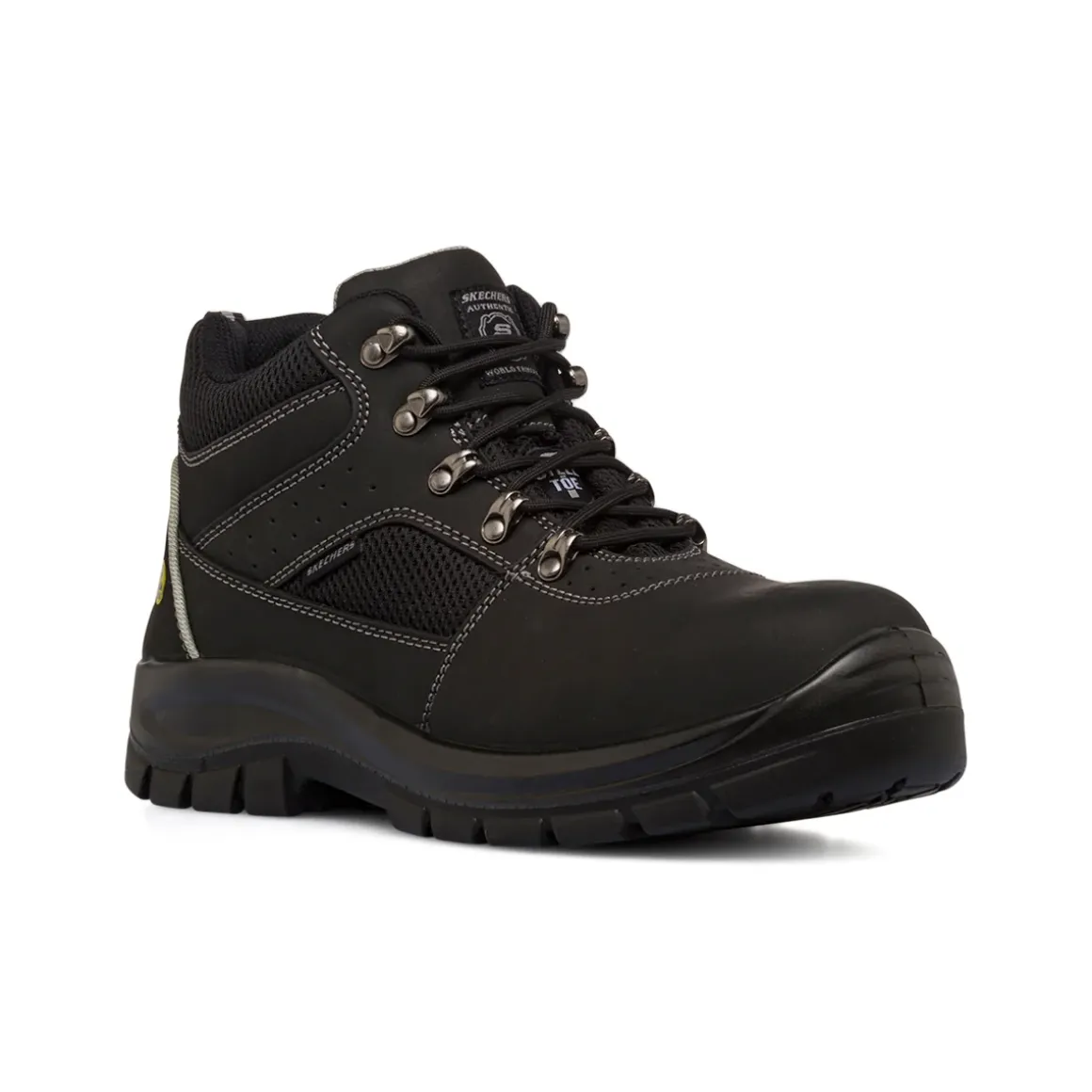 Scarpe antinfortunistiche nere da Uomo in pelle Skechers Work Trophus