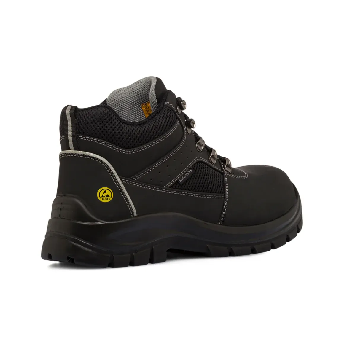 Scarpe antinfortunistiche nere da Uomo in pelle Skechers Work Trophus