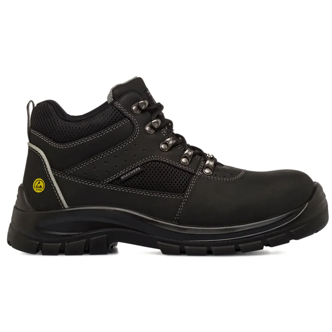 Scarpe antinfortunistiche nere da Uomo in pelle Skechers Work Trophus