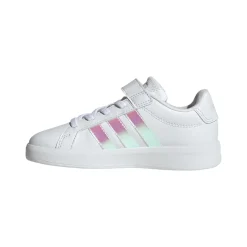 Scarpe Bambina Bianche con Strisce Iridescenti adidas Grand Court 3.0