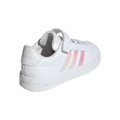 Scarpe Bambina Bianche con Strisce Iridescenti adidas Grand Court 3.0