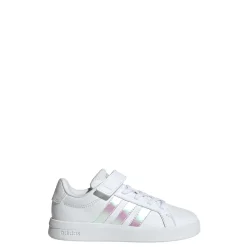 Scarpe Bambina Bianche con Strisce Iridescenti adidas Grand Court 3.0