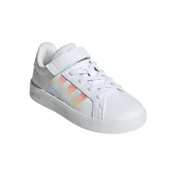 Scarpe Bambina Bianche con Strisce Iridescenti adidas Grand Court 3.0