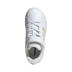 Scarpe Bambina Bianche con Strisce Iridescenti adidas Grand Court 3.0