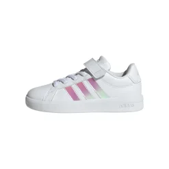 Scarpe Bambina Bianche con Strisce Iridescenti adidas Grand Court 3.0