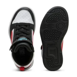Scarpe Bambino Nere e Bianche Mid con Strappo Puma Rebound V6