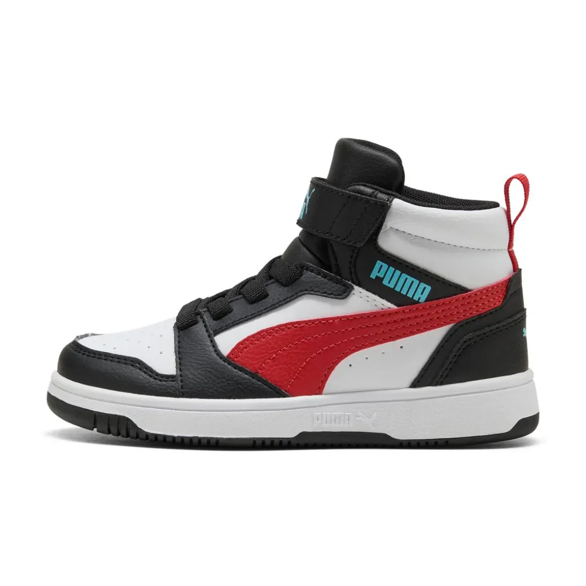 Scarpe Bambino Nere e Bianche Mid con Strappo Puma Rebound V6
