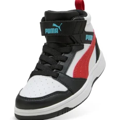 Scarpe Bambino Nere e Bianche Mid con Strappo Puma Rebound V6