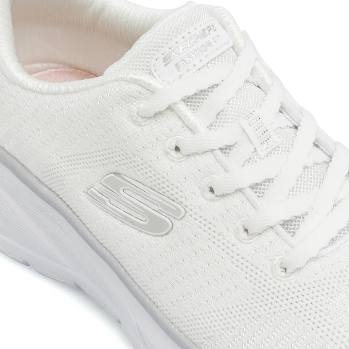 Scarpe bianche da Donna in tessuto mesh Skechers fashion Fit 2.0