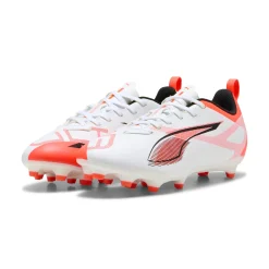 Scarpe Calcio bianche da ragazzo per terreni erbosi ULTRA 5 PLAY FG/AG Puma