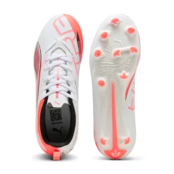 Scarpe Calcio bianche da ragazzo per terreni erbosi ULTRA 5 PLAY FG/AG Puma