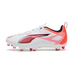 Scarpe Calcio bianche da ragazzo per terreni erbosi ULTRA 5 PLAY FG/AG Puma