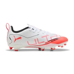 Scarpe Calcio bianche da ragazzo per terreni erbosi ULTRA 5 PLAY FG/AG Puma