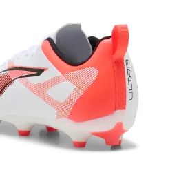 Scarpe Calcio bianche da ragazzo per terreni erbosi ULTRA 5 PLAY FG/AG Puma