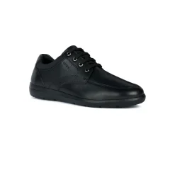 Scarpe casual da uomo nere con logo laterale Geox