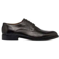 Scarpe Classiche Uomo Nere in pelle con cuciture Decorative Riflessi Urbani