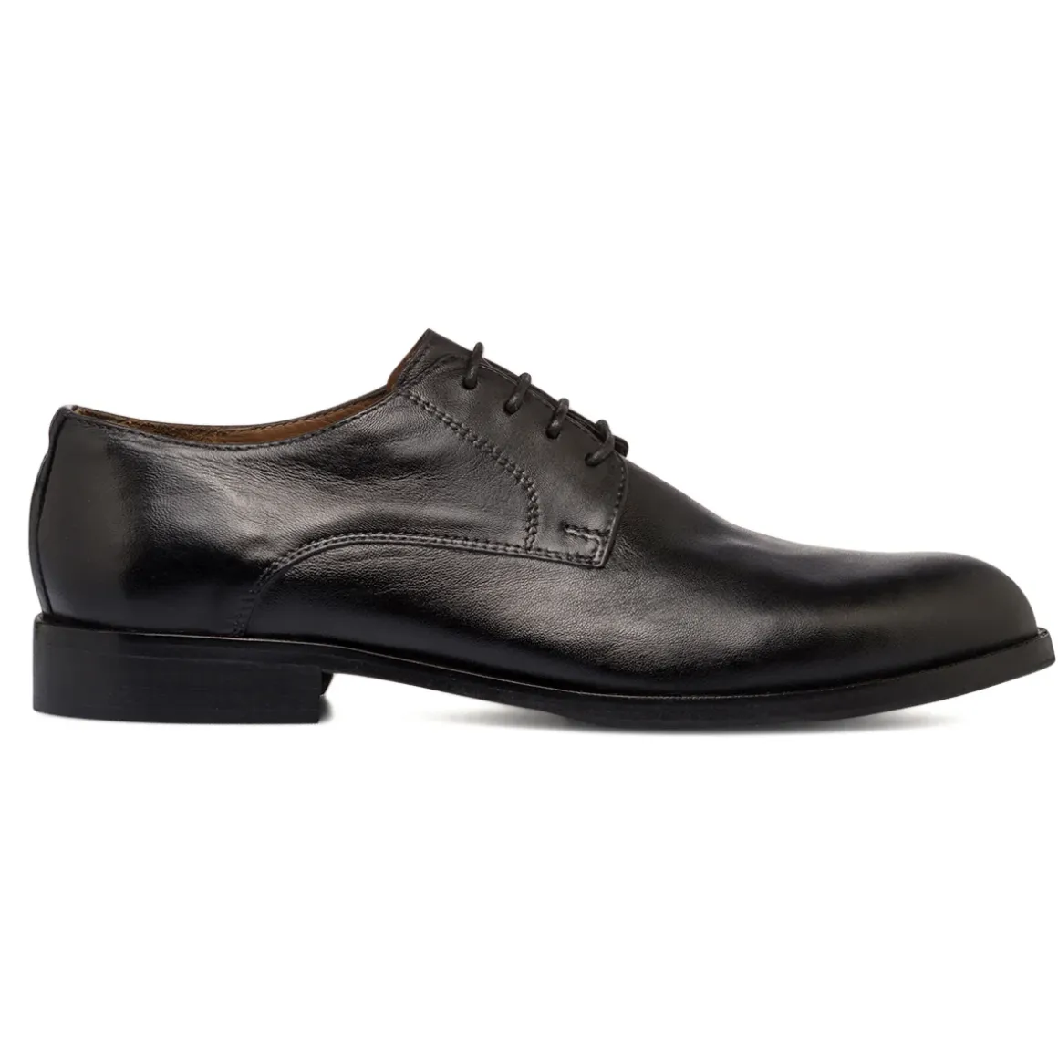 Scarpe Classiche Uomo Nere in pelle con cuciture Decorative Riflessi Urbani